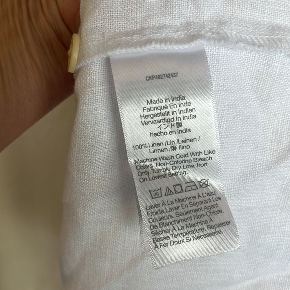 Madewell Square-Neck Mini Dress in 100% Linen Womens Size 6 White - Picture 11 of 12